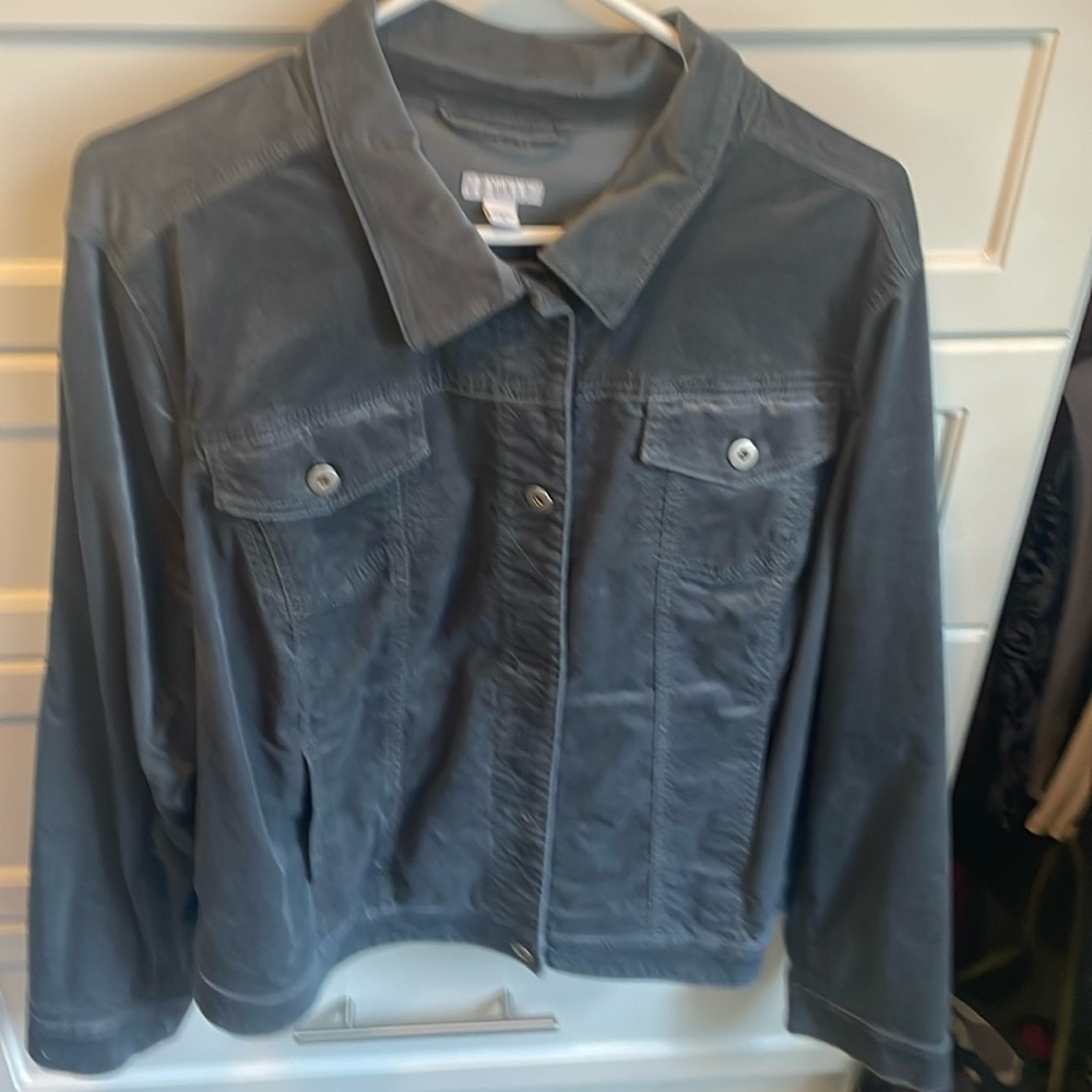 J Jill blue/silver velvet jacket